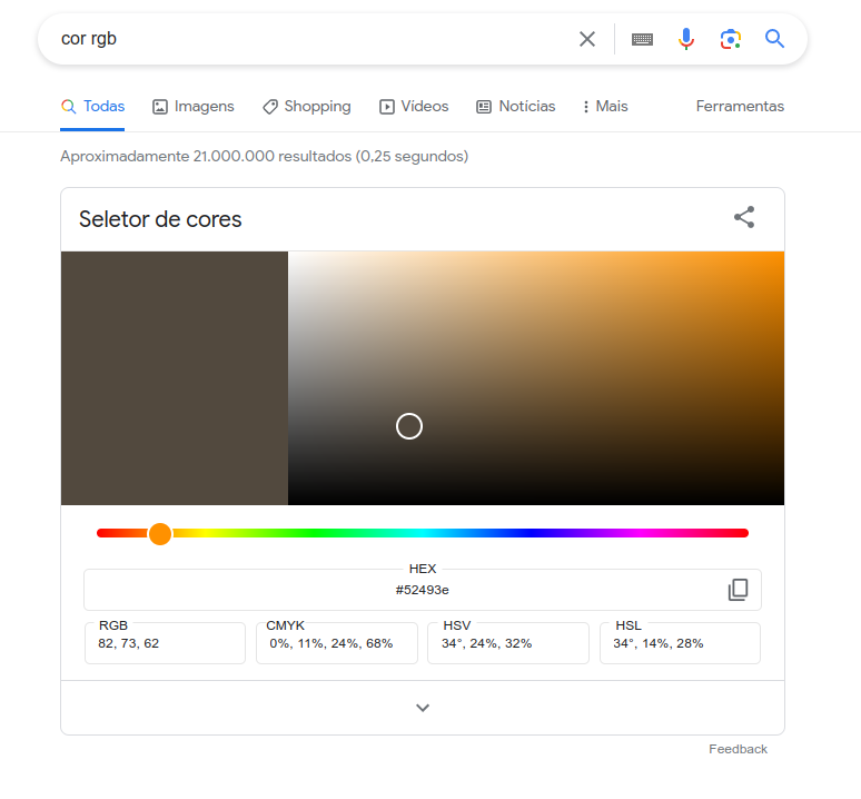 Seletor de cores do Google