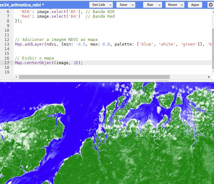 NDVI calculado como operação local