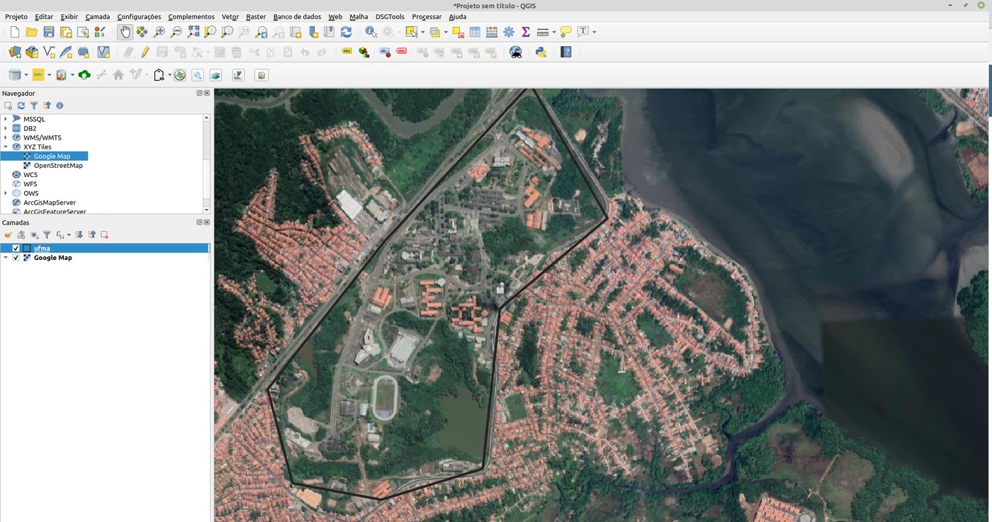 O contorno da UFMA no QGIS