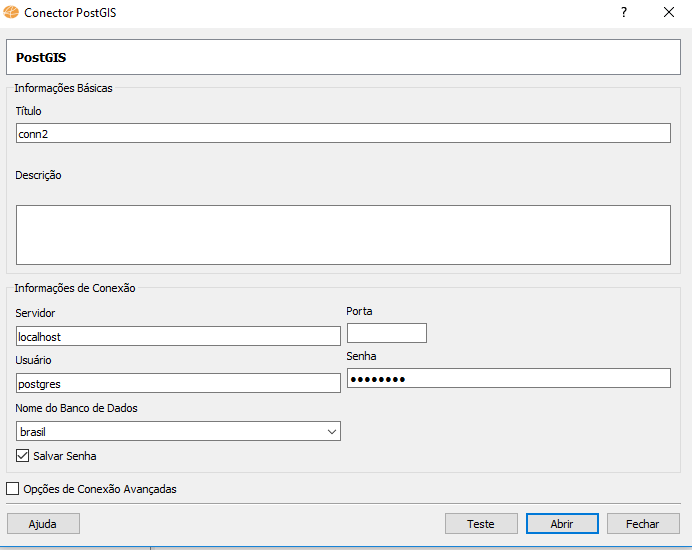 O conector PostGIS do TerraView