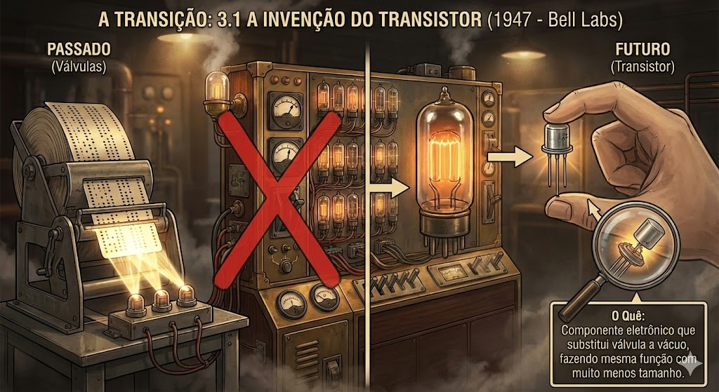Transistores substituindo válvulas a vácuo